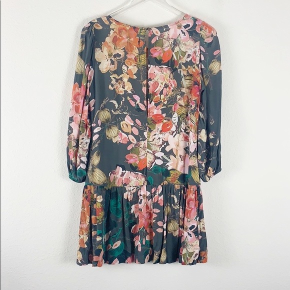 Anthropologie Meadow Rue Floral Peplum Mini Dress - Picture 2 of 9